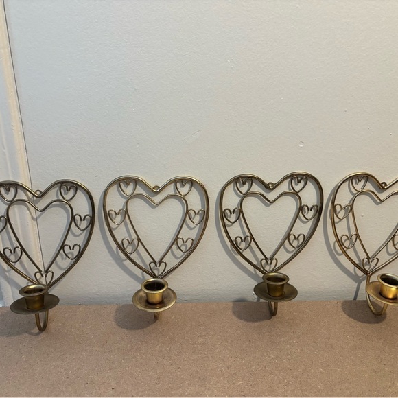Other - Vintage HANCO - Brass- Heart Candlestick Sconces - set of 4
